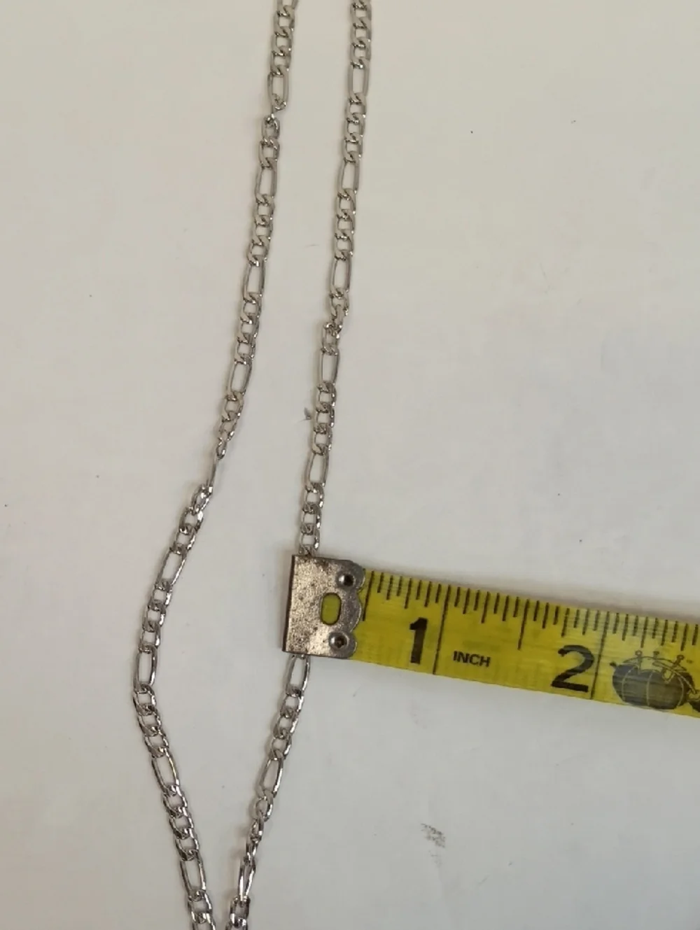 Silver Tone Figaro Chain Necklace Classic Link Layering Chain